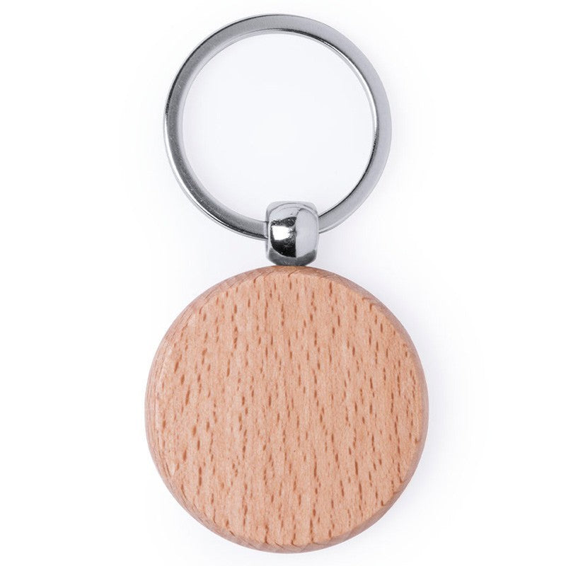 Porte clef rond en bois Personnalisable