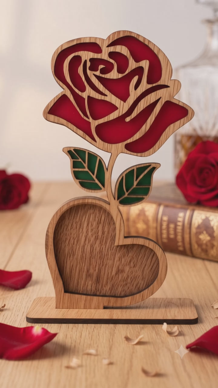 Rose éternelle en bois personnalisable